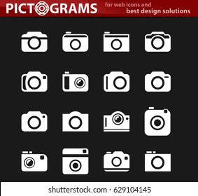photo camera icon set for web sites and user interface