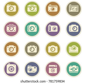 photo camera icon set for web sites and user interface