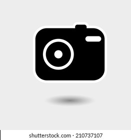 photo or camera icon with shadow