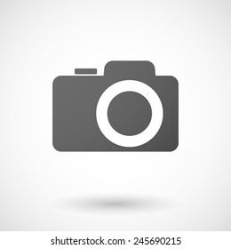 photo camera   icon with shadow on white background