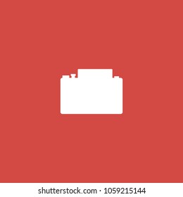 photo camera icon. sign design. red background