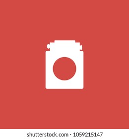photo camera icon. sign design. red background