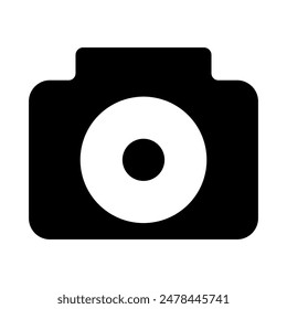 photo camera icon, silhouette vector isolated on white background. simple and modern design