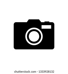 Photo camera icon simple flat style illustration isolated on white.