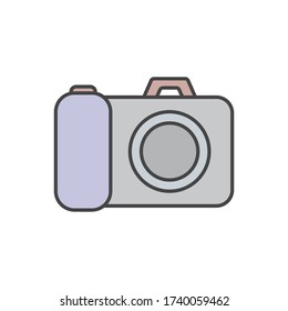 Photo camera icon. Simple outline colored vector of amusement icons for ui and ux, website or mobile application
