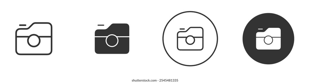 Photo camera icon Simple outline vector logo