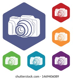 Photo camera icon in simple style isolated on white background. Photography symbol