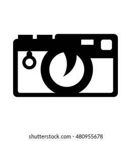 Photo camera icon in simple style on a white background vector illustration