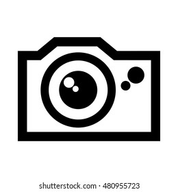 Photo camera icon in simple style on a white background vector illustration
