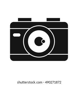 Photo camera icon in simple style on a white background vector illustration