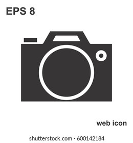 Photo Camera Icon or Snapshot Sign Isolated. Digital Photography Logo for Web, Design, Advertising, Printing