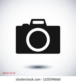 photo camera icon, stock vector illustration flat design style