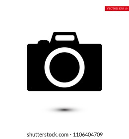 photo camera icon, stock vector illustration flat design style