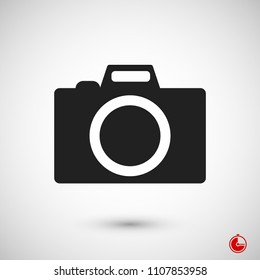 photo camera icon, stock vector illustration flat design style