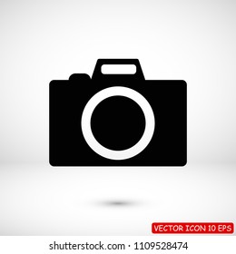 photo camera icon, stock vector illustration flat design style