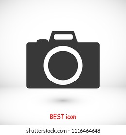 photo camera icon, stock vector illustration flat design style