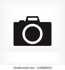photo camera icon, stock vector illustration flat design style