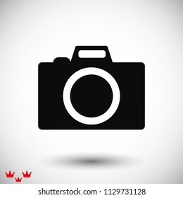 photo camera icon, stock vector illustration flat design style