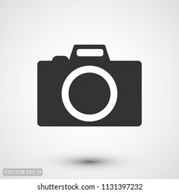 photo camera icon, stock vector illustration flat design style