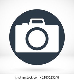 photo camera icon, stock vector illustration flat design style