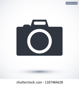 photo camera icon, stock vector illustration flat design style