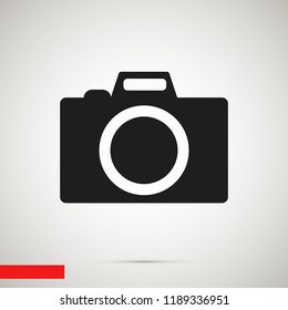 photo camera icon, stock vector illustration flat design style