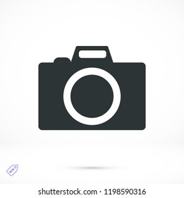 photo camera icon, stock vector illustration flat design style