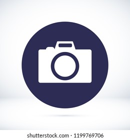 photo camera icon, stock vector illustration flat design style