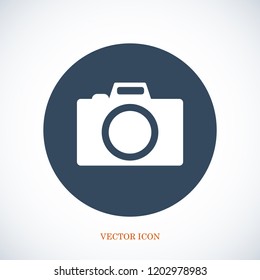 photo camera icon, stock vector illustration flat design style
