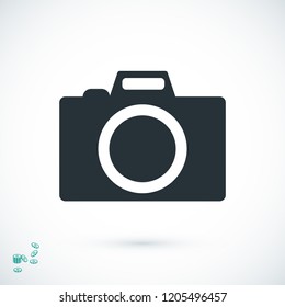 photo camera icon, stock vector illustration flat design style