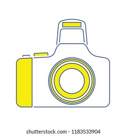 Photo camera icon. Thin line design. Vector illustration.