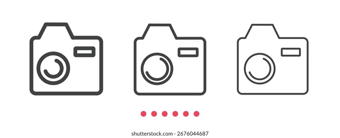 Fotokamerasymbol. Dünne Linie Symbol Vektor