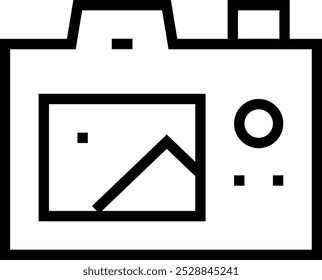 photo camera icon. Thin linear style design isolated on white background