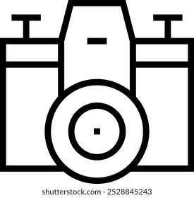 photo camera icon. Thin linear style design isolated on white background