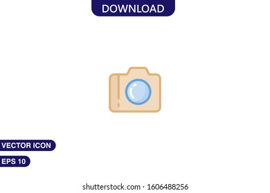 Photo camera icon in trendy flat style isolated on white background vector illustration