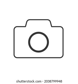 Fotokamera-Symbol - Vektorgrafik. Schwarzes Kamerasymbol. Fotokamerasymbol in flachem linearem Design, einzeln.