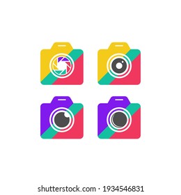 photo camera icon vector, design template
