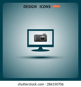 photo camera. icon. vector design