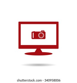 photo camera. icon. vector design