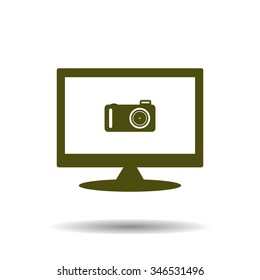 photo camera. icon. vector design