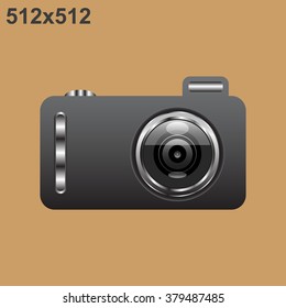 photo camera. icon. vector design
