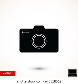 Photo camera icon, Vector EPS 10 illustration style