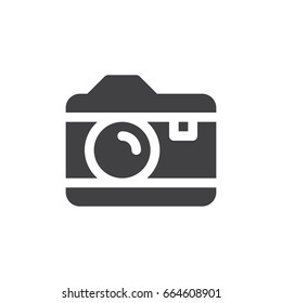 Photo camera icon vector, filled flat sign, solid pictogram isolated on white. Symbol, logo illustration. Pixel perfect