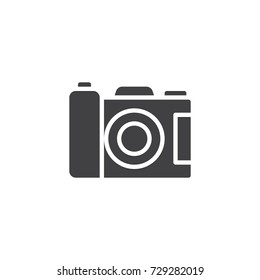 Photo camera icon vector, filled flat sign, solid pictogram isolated on white. Symbol, logo illustration.