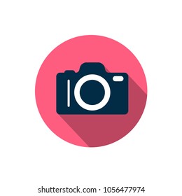 Photo Camera Icon. Vector Flat Design Symbol.