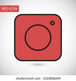 Photo camera icon vector illustration. Linear symbol with thin outline. The thickness is edited. Minimalist style.