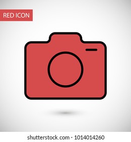 Photo camera icon vector illustration. Linear symbol with thin outline. The thickness is edited. Minimalist style.