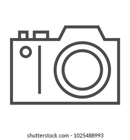 Photo camera icon vector illustration. Outline style