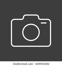 Photo camera icon vector illustration. Linear symbol with thin outline. The thickness is edited. Minimalist style.