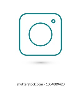 Photo camera icon vector illustration. Linear symbol with thin outline. The thickness is edited. Minimalist style.